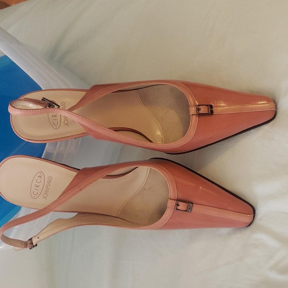 Pink slingback pumps